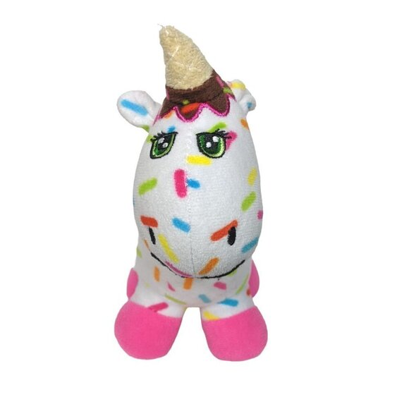 Peek A Boo Toys Sprinkles The Unicorn Rainbow Ice Cream Cone Horn Plush 9" - Picture 2 of 5